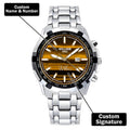Custom Wrist Watches For Men - Amber Gold Dial