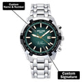 Custom Wrist Watches For Men - Emerald Green Dial
