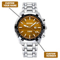 Custom Wrist Watches For Men - Tiger's Eye Brown Dial