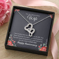 To My Beautiful Wife Double Heart Necklace Double Hearts Necklace