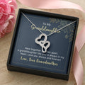 To My Granddaughter Here Together Or Miles Apart  Double Hearts Necklace