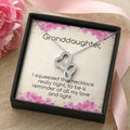 Granddaughter Love And Light  Sparkling Stunning Gift Double Hearts Necklace