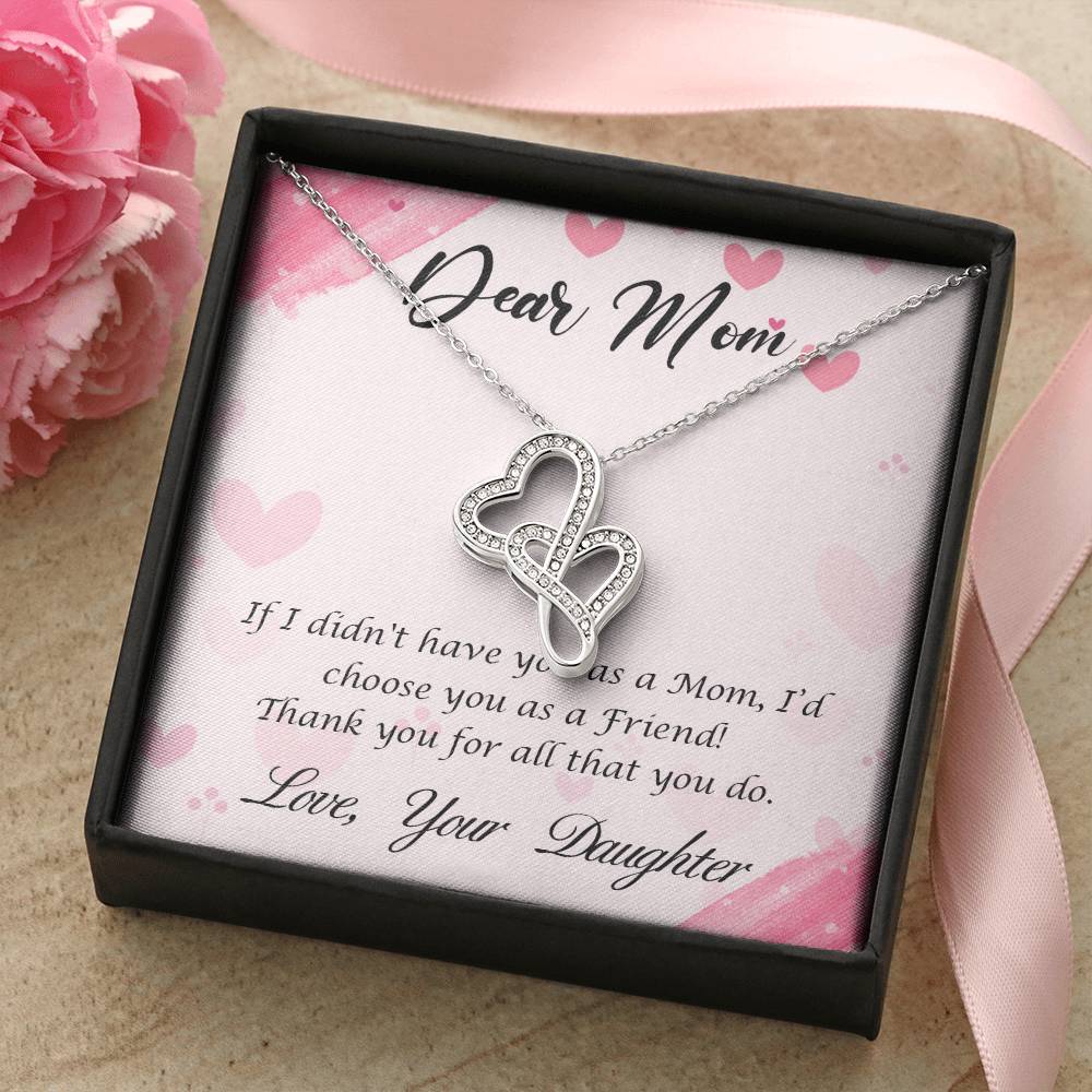 Mom Love Double Hearts Necklace