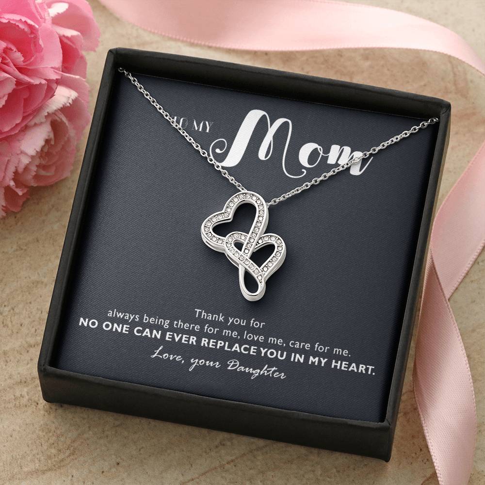 Perfect Gift For Mom Necklace - Mother's Day Gift For Mom 2 Double Hearts Necklace