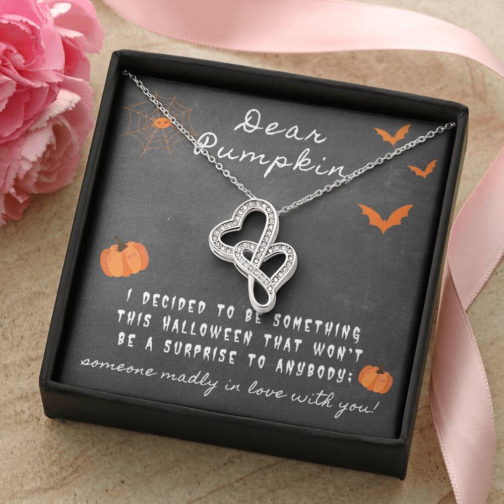 To My Love - Double Heart Necklace For Her Halloween Gift For Wife Girlfriend Soulmate Future Wife Double Hearts Necklace