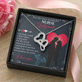 For The Most Wonderful Nurse Girlfriend -  Double Hearts Necklace