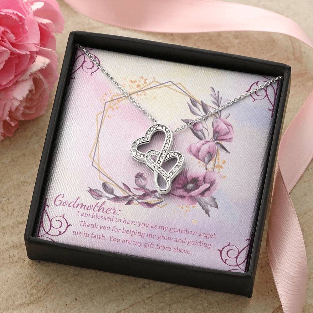 Godmother Necklace Gift For God Mother Godmother Gift Godmother Godmother Proposal Fairy Godmother Be My Godmother Double Hearts Necklace