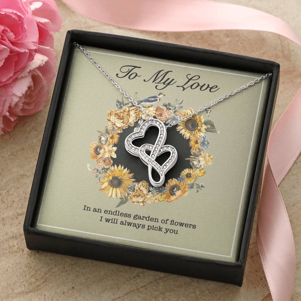 Girlfriend Necklace Valentine Gifts For Girlfriend Necklace For Girlfriend Birthday Gift For Girlfriend Girlfriend Gif Double Hearts Necklace