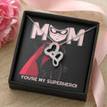To Mom - My Superhero - Double Heart Necklace Double Hearts Necklace