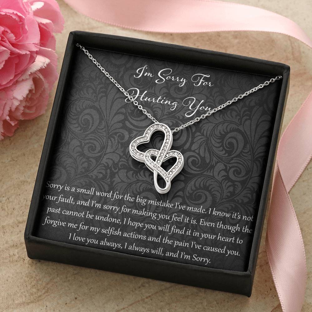 I'm Sorry For Hurting You Double Hearts Necklace