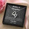 Side By Side Or Miles Apart - Mother & Daughter Double Hearts Necklace
