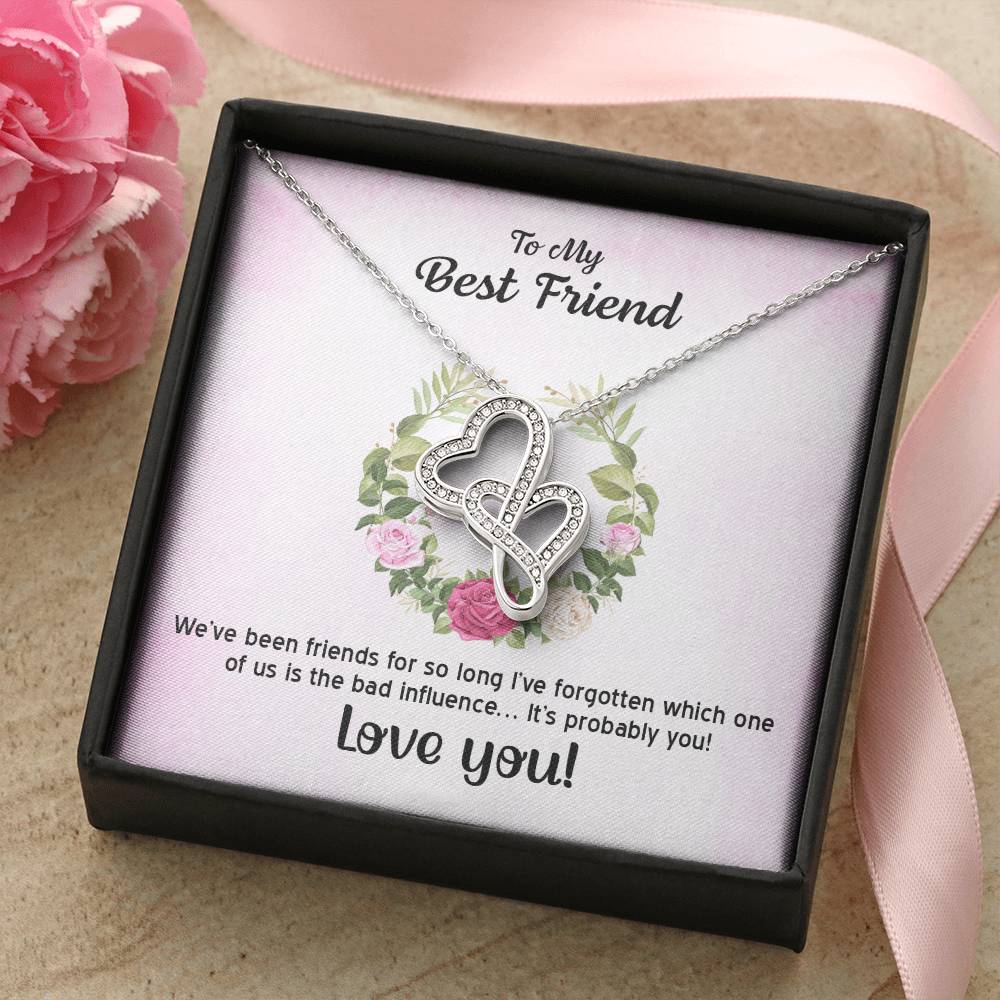 To My Best Friend Necklace 1 Double Hearts Necklace