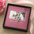 Happy Mother's Day Custom Photo Necklace Double Hearts Necklace