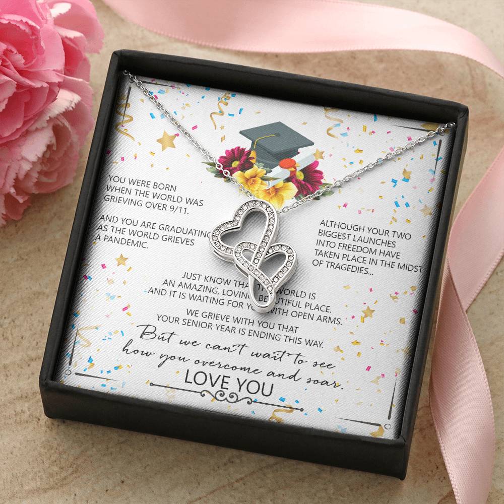Seniors 2021 Hearts Double Hearts Necklace