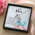 To Mom I Believe Thanks To You 14K  White Gold Cubic Ziconian Diamonds Necklace Double Hearts Necklace