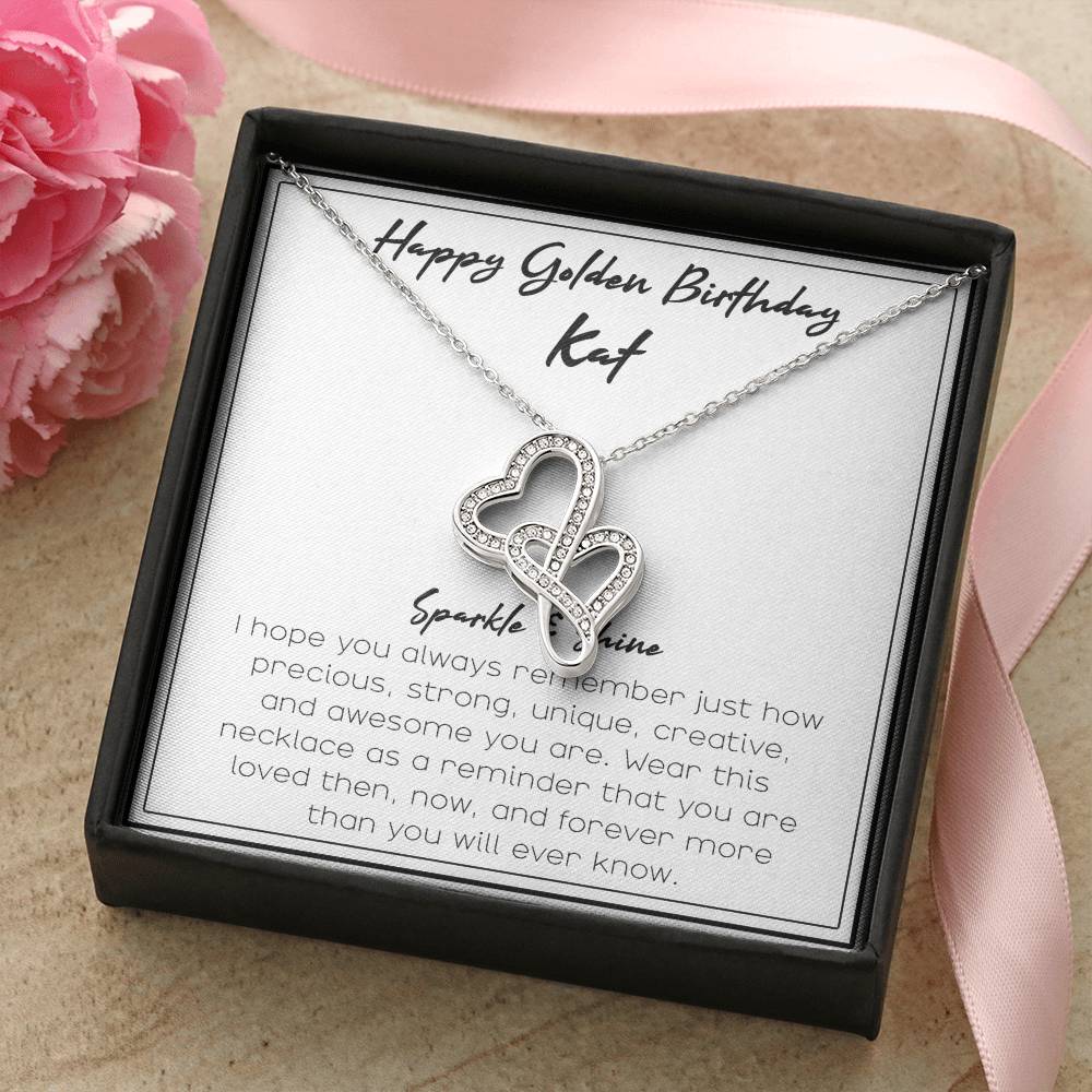 Sparkle And Shine Double Hearts Necklace