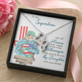 My Superhero Nurse Daughter Interlocking  Double Hearts Necklace