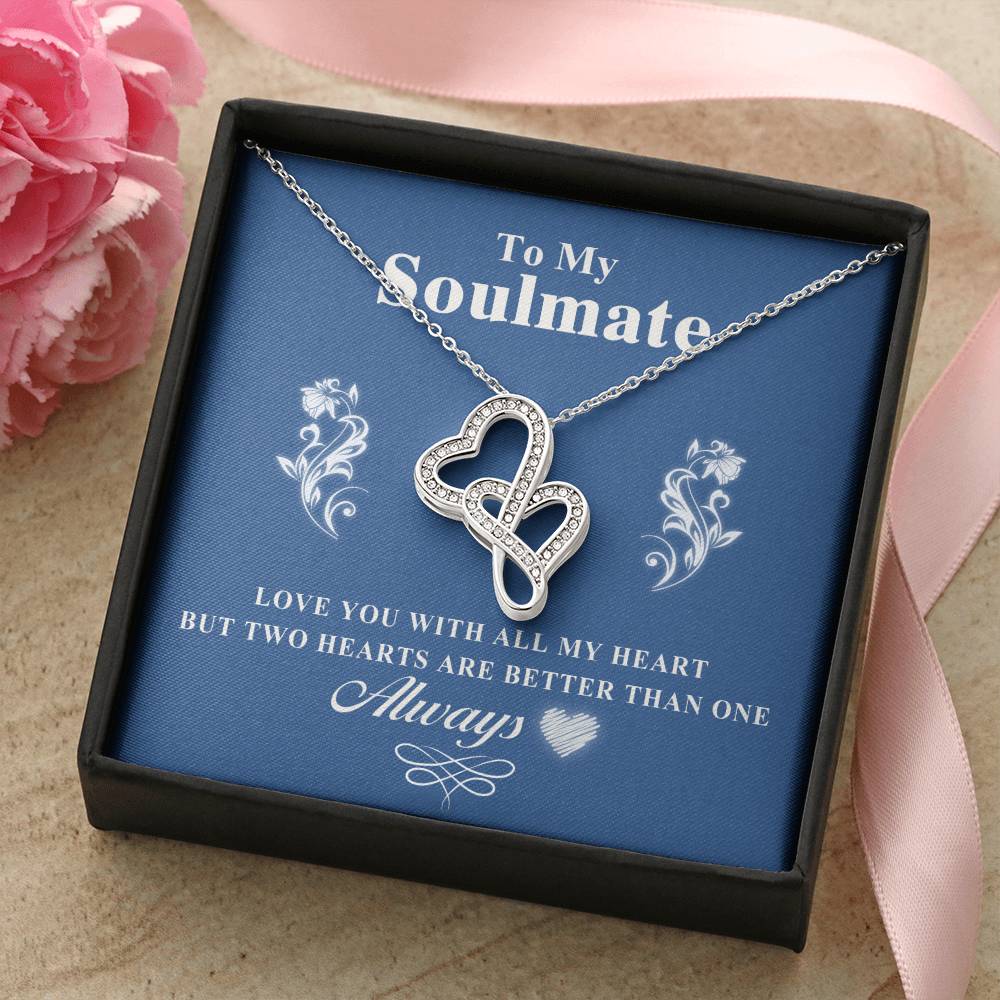 Love You With All My Heart - Necklace Double Hearts Necklace