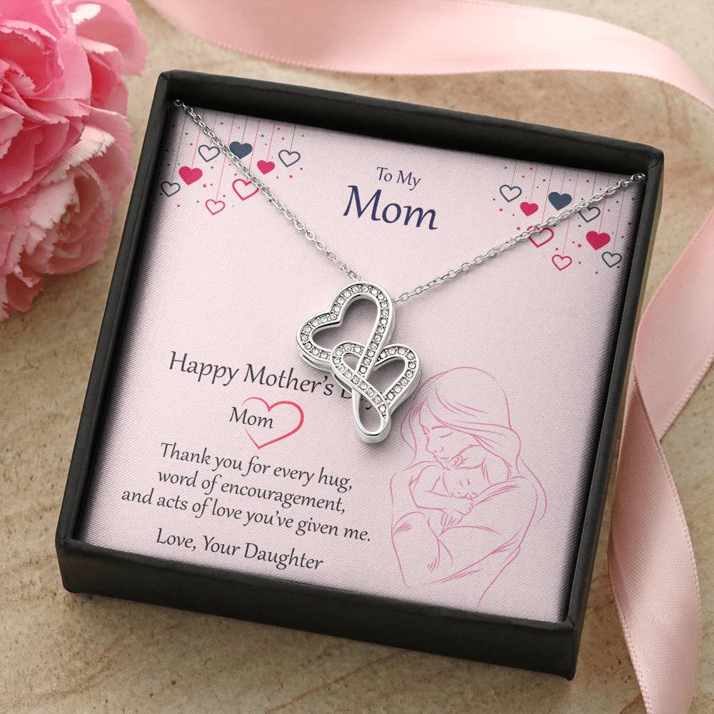 Best Mother's Day Gift For Mom Double Hearts Necklace