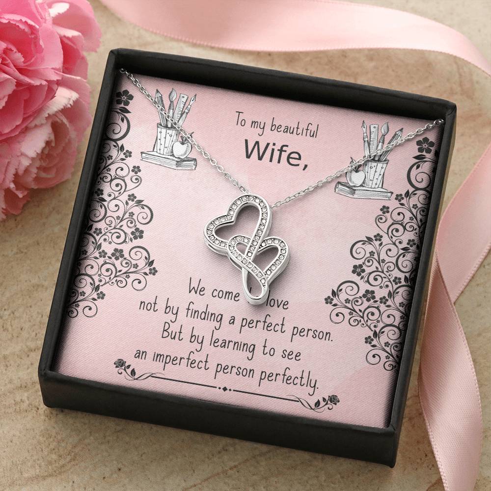 Gift For Wife 1 Double Hearts Necklace