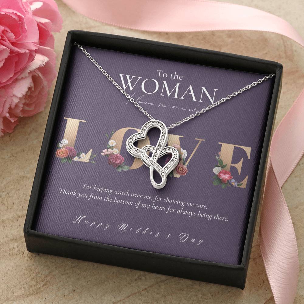 Mother's Day  Gift For Mom  Gift For Mom From Daughter  Gift For Mom From Son  Mom Necklace  Best Mom Gift Message Car Double Hearts Necklace