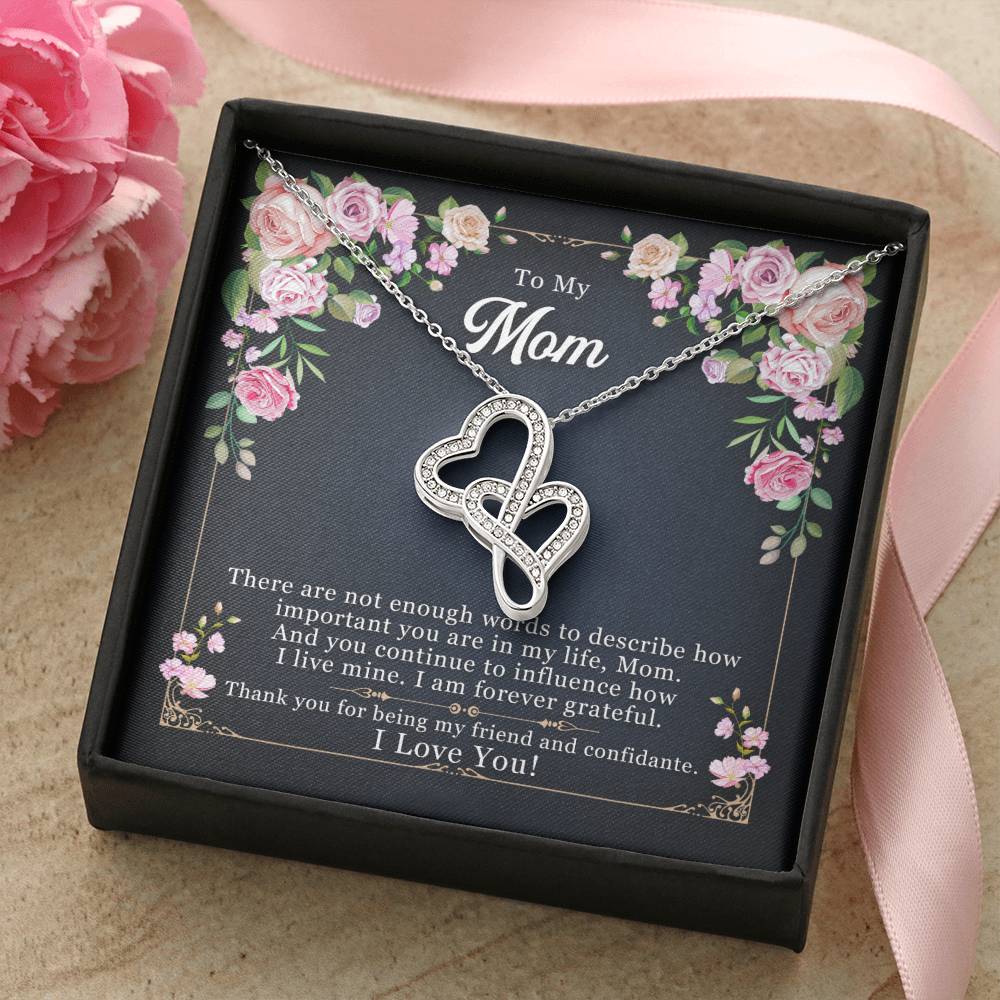 To Mom - Mother's Day -  Double Hearts Necklace