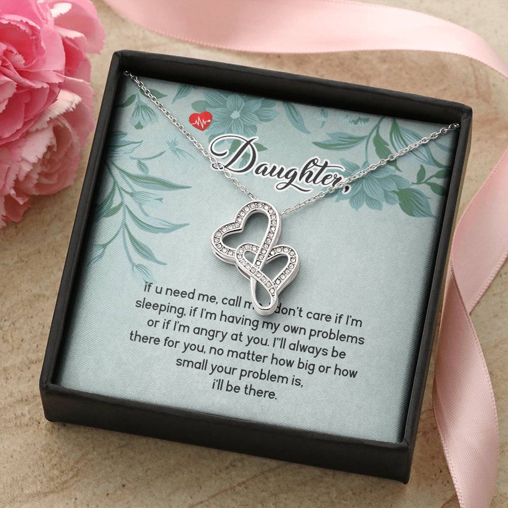 To My Daughter - 6 Double Hearts Necklace