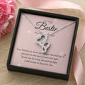 To My Bestie - I Will Always Be There For You -  Double Hearts Necklace