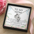 To My Mom - I Love You -  Double Hearts Necklace