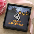 Halloween Necklace Halloween Lover Gift Necklace Gift For Wife Halloween Gifts To My Spooktastic Wife Gift For Wife Gi Double Hearts Necklace