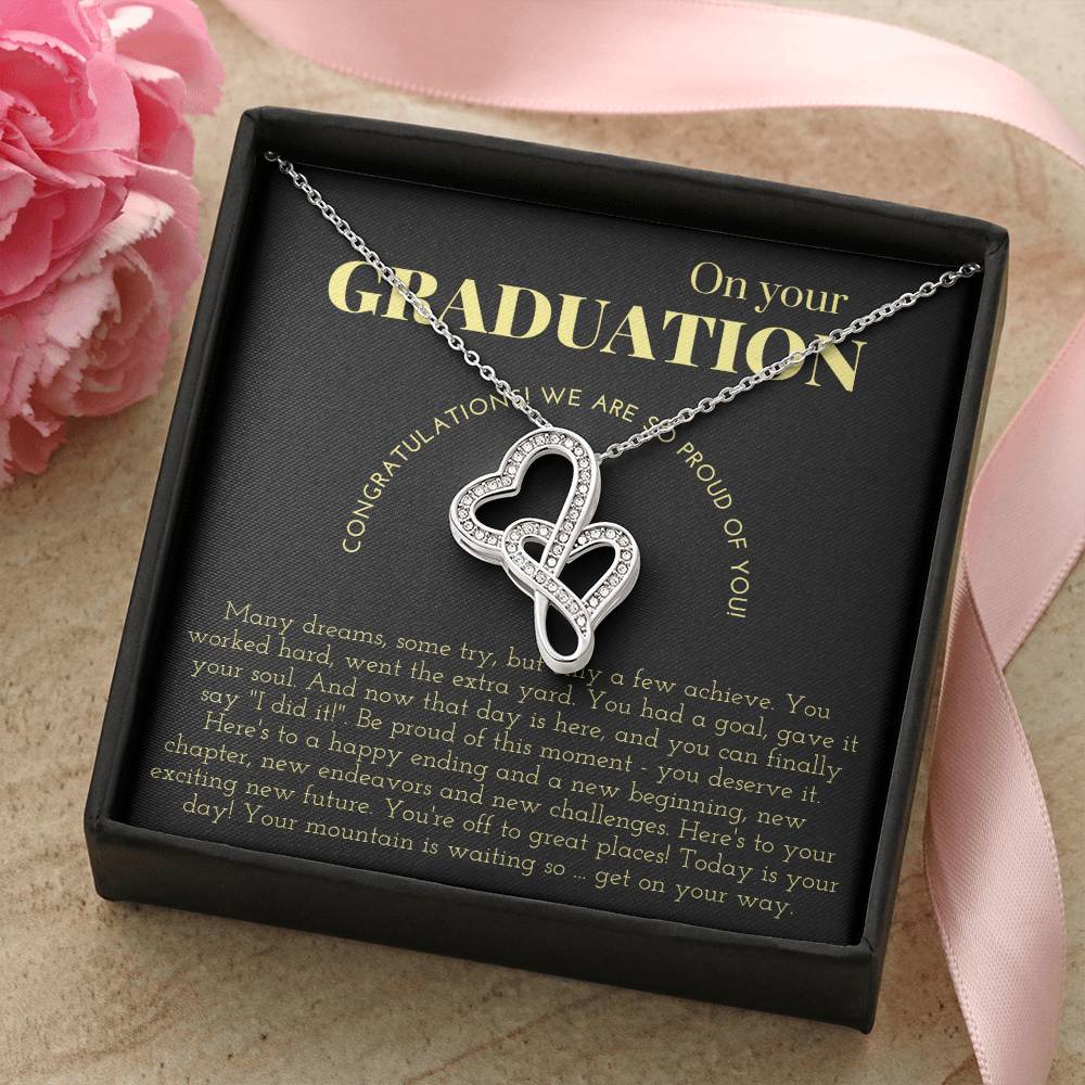 On Your Graduation -  Double Hearts Necklace