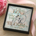 A Mom's Love Makes A Family Bloom Double Hearts Necklace