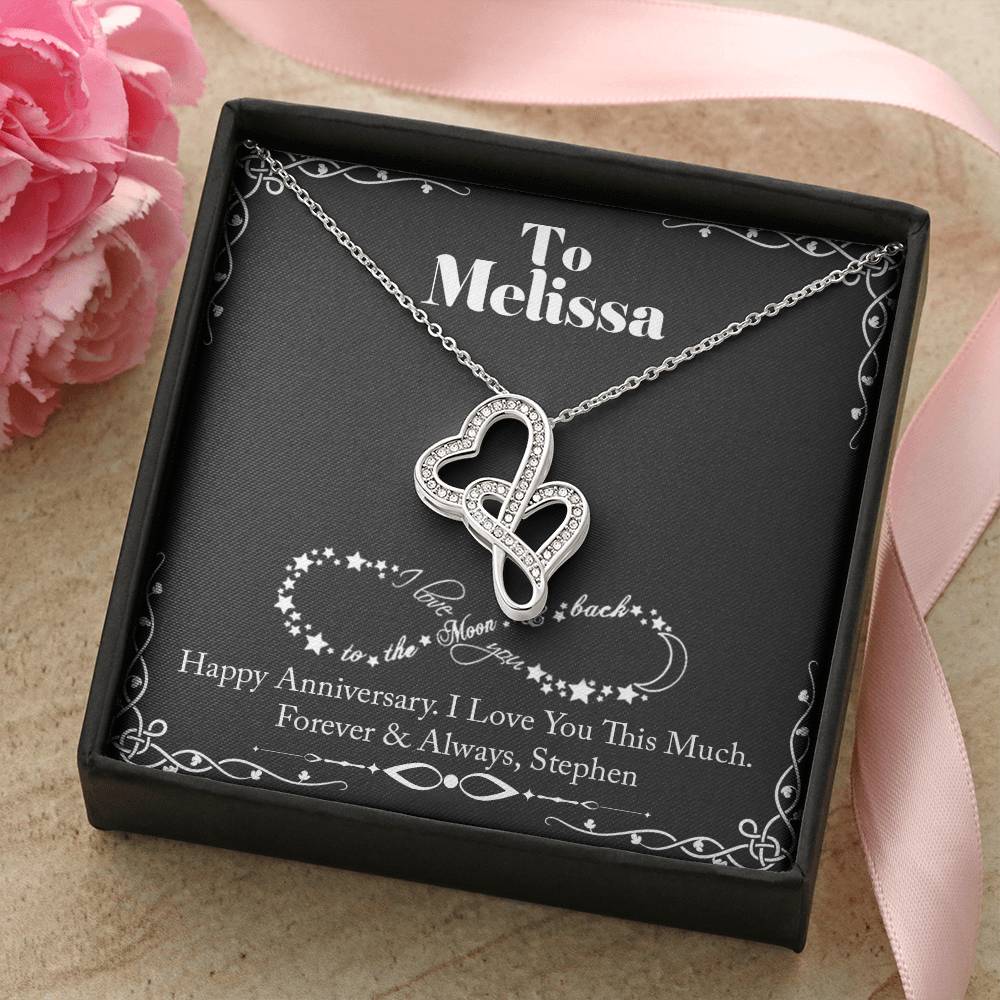 To My Melissa Necklace Viking Style Love Knot Necklace Double Hearts Necklace