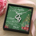 To My Beautiful Daughter - The Perfect Gift For Your Daughter - A Prayer For My Daughter - Love Knot Necklace - Mother Double Hearts Necklace