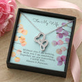 Gift For My Wife - Two Hearts Pendant Necklace - Without You I Am Nothing - Artisan Crafted In 14K White Gold Finish Double Hearts Necklace