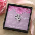 To My Beautiful Daughter V2 Double Hearts Necklace