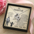 To My Daughter Gift From Mom - Mother Daughter Necklace - Gift For Daughter From Mom - Daughter Gift - Viking Daughter Double Hearts Necklace