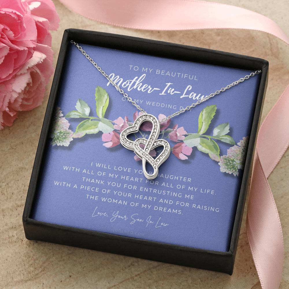Mother Of The Bride Gift From Groom  Mother In Law Gift On Wedding Day From Groom  Gifts For Mother Of The Bride  Futu 3 Double Hearts Necklace