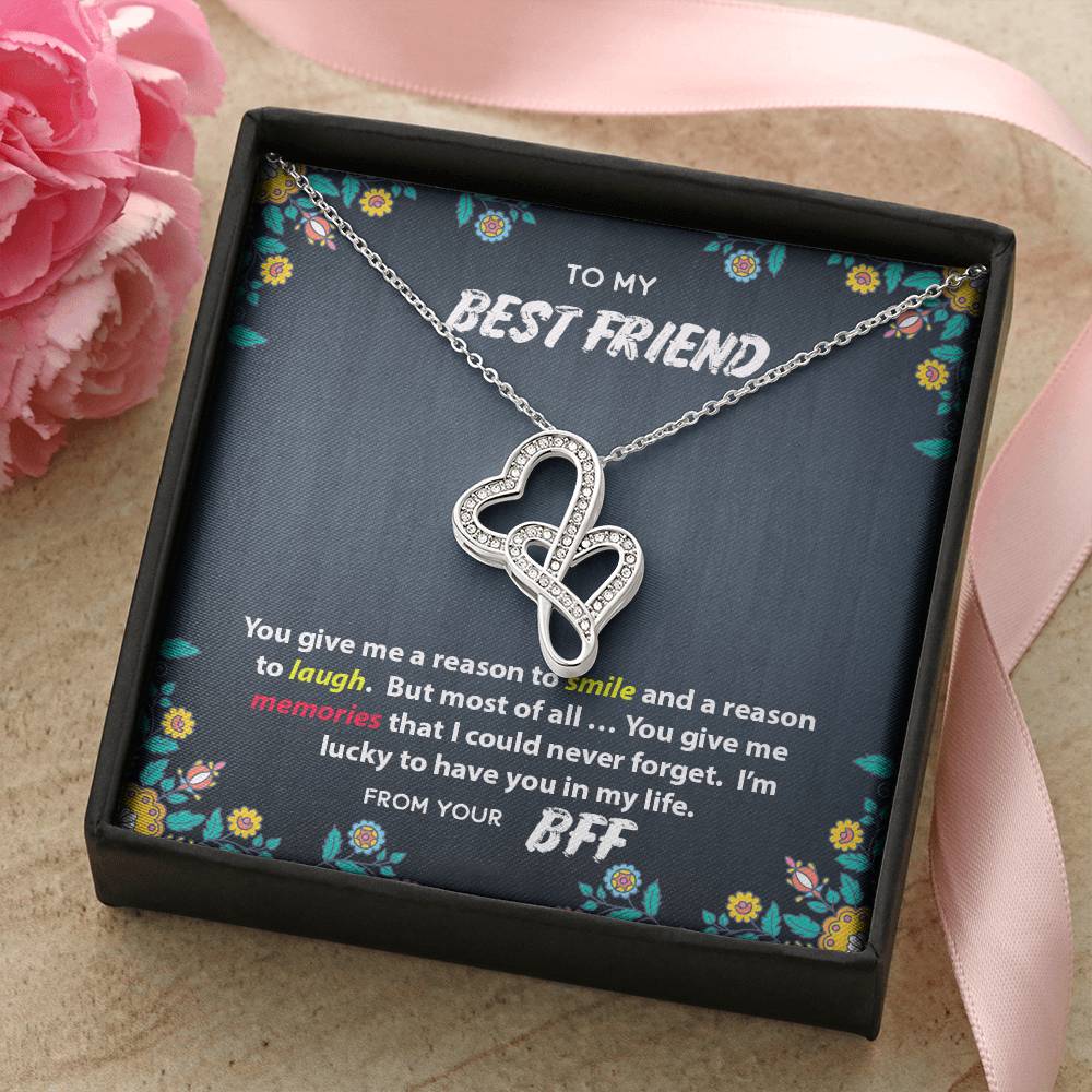 Best Friend Memories Double Hearts Necklace