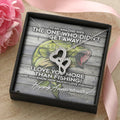 To My Amazing Wife - Happy Anniversary Gifts - I Love You More Than Fishing - Happy Mothers Day Necklace With Funny Gi Double Hearts Necklace