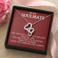 To My Soulmate - Once In A Lifetime Sparkling  Double Hearts Necklace