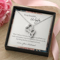 To My Beautiful Wife When I Tell You I Love You - Floral Double Hearts Necklace