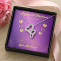 Happy 1St Christmas Purple Double Hearts Double Hearts Necklace