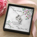 Bonus Daughter From Bonus Dad No Dna But You Have My Heart  2 Double Hearts Necklace