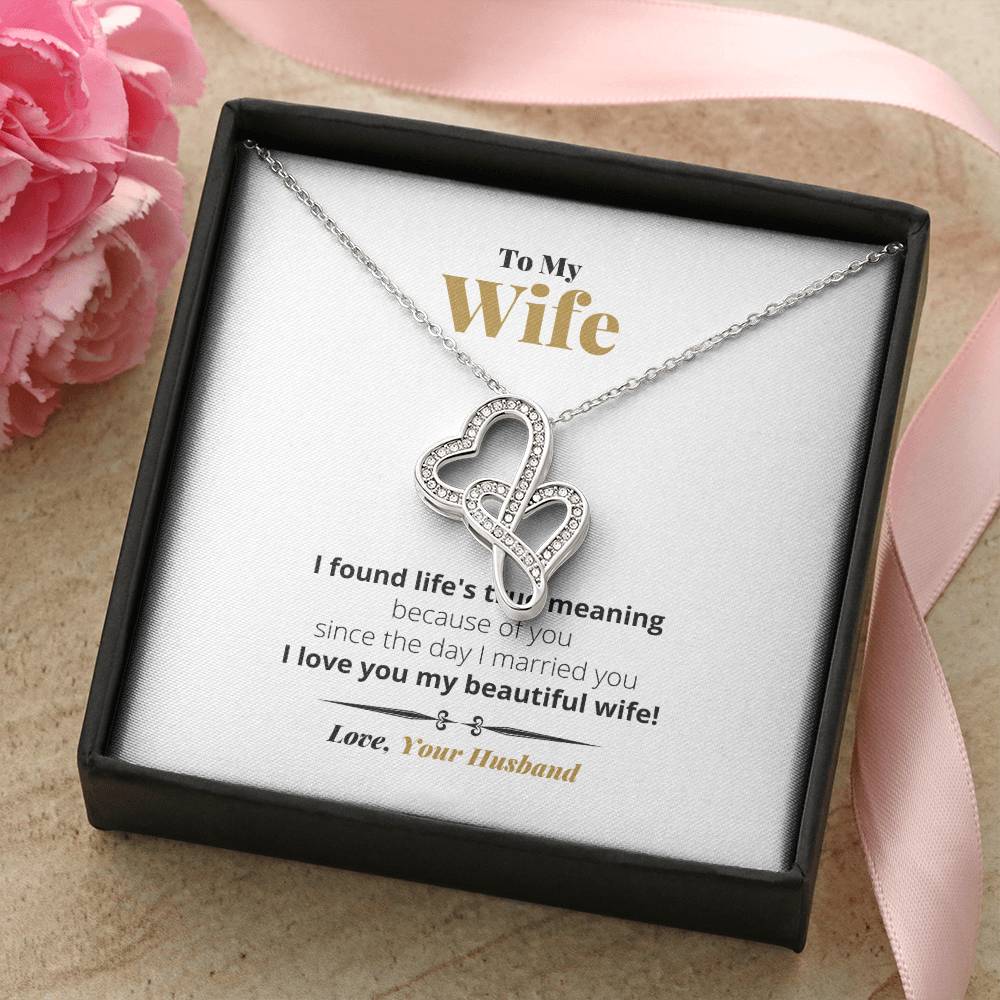 Life's True Meaning -  Double Hearts Necklace