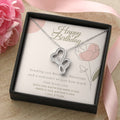 Happy Birthday Friend  Jesus Love You. Double Hearts Necklace