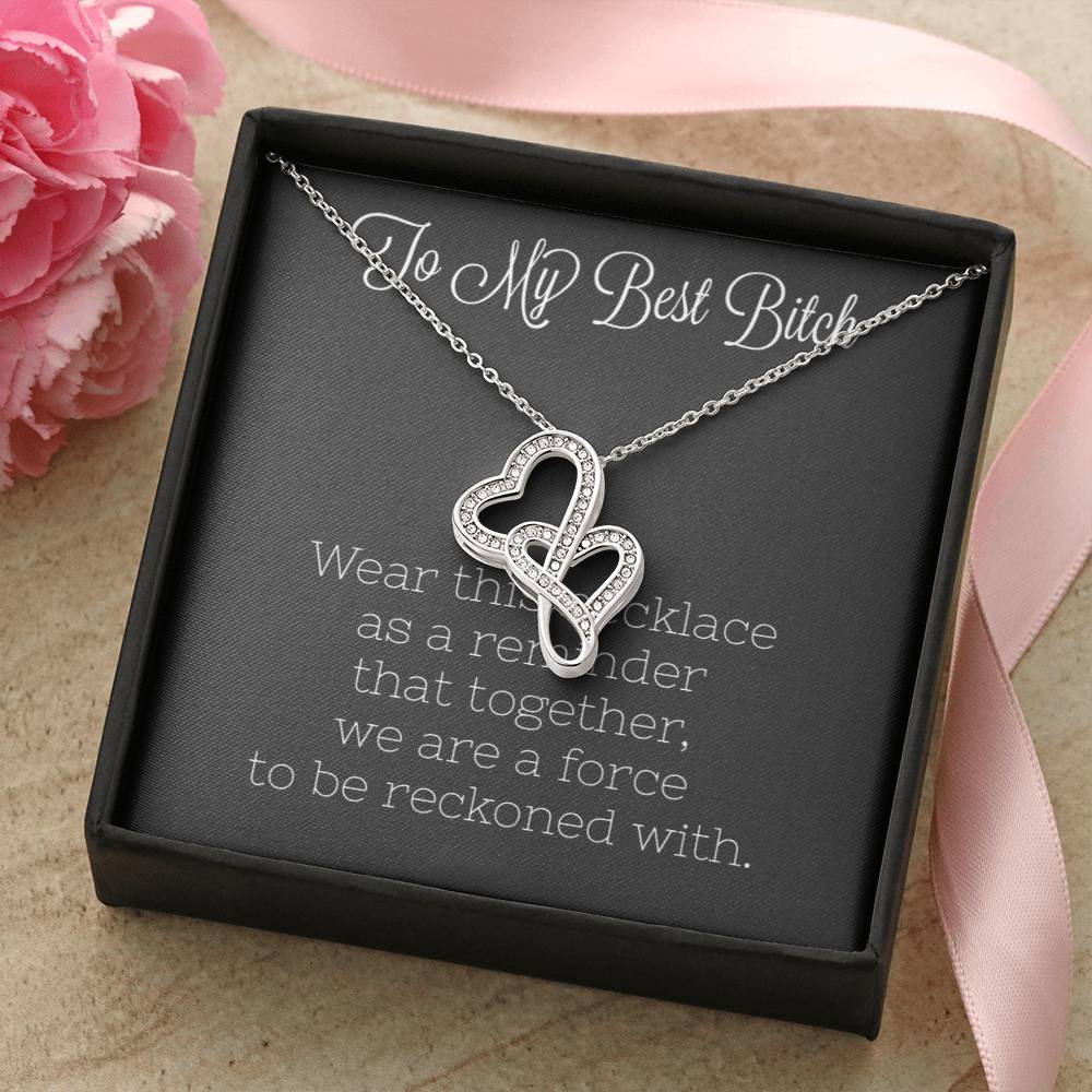 Best Bitch  Double Hearts Necklace