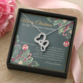 Merry Christmas Grandma Double Hearts Necklace