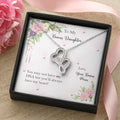 Bonus Daughter From Bonus Mom No Dna But You Have My Heart  6 Double Hearts Necklace