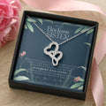 To My Badass Sister Necklace Remember Whose Sister You Are Straighten Your Crown Sister Gift Sister Necklace Touching  Double Hearts Necklace